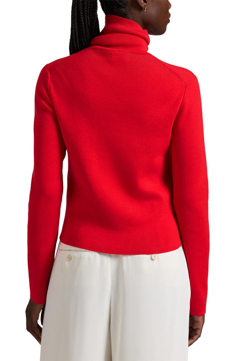 Polo Ralph Lauren Pima Cotton Blend Turtleneck Sweater, Alternate, color, Pandora Red