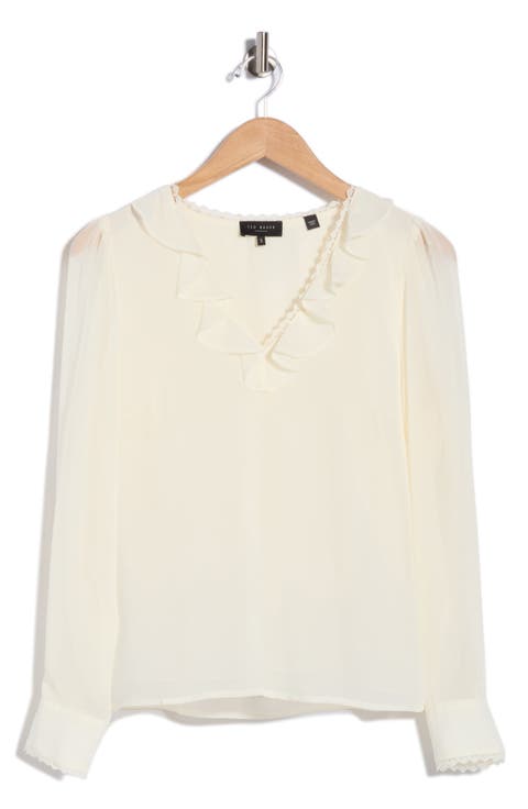 Ruffle Lace Trim Top