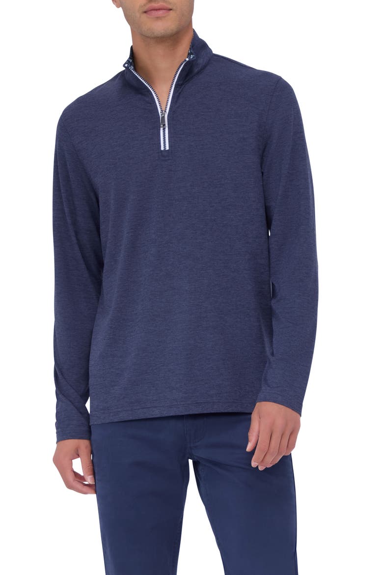 Quarter Zip Performance Pullover, Main, color, NAVY