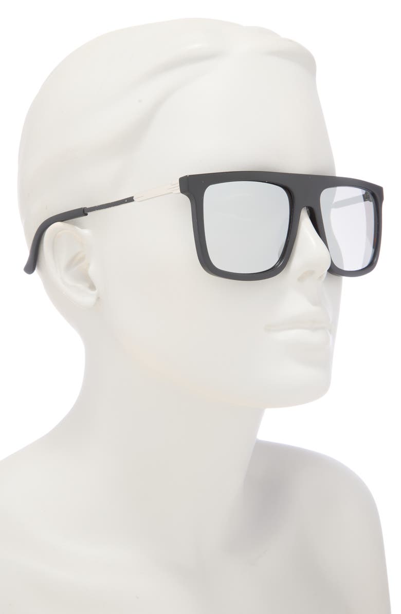 Vince Camuto 55mm Flat Top Square Sunglasses, Alternate, color, Matte Black