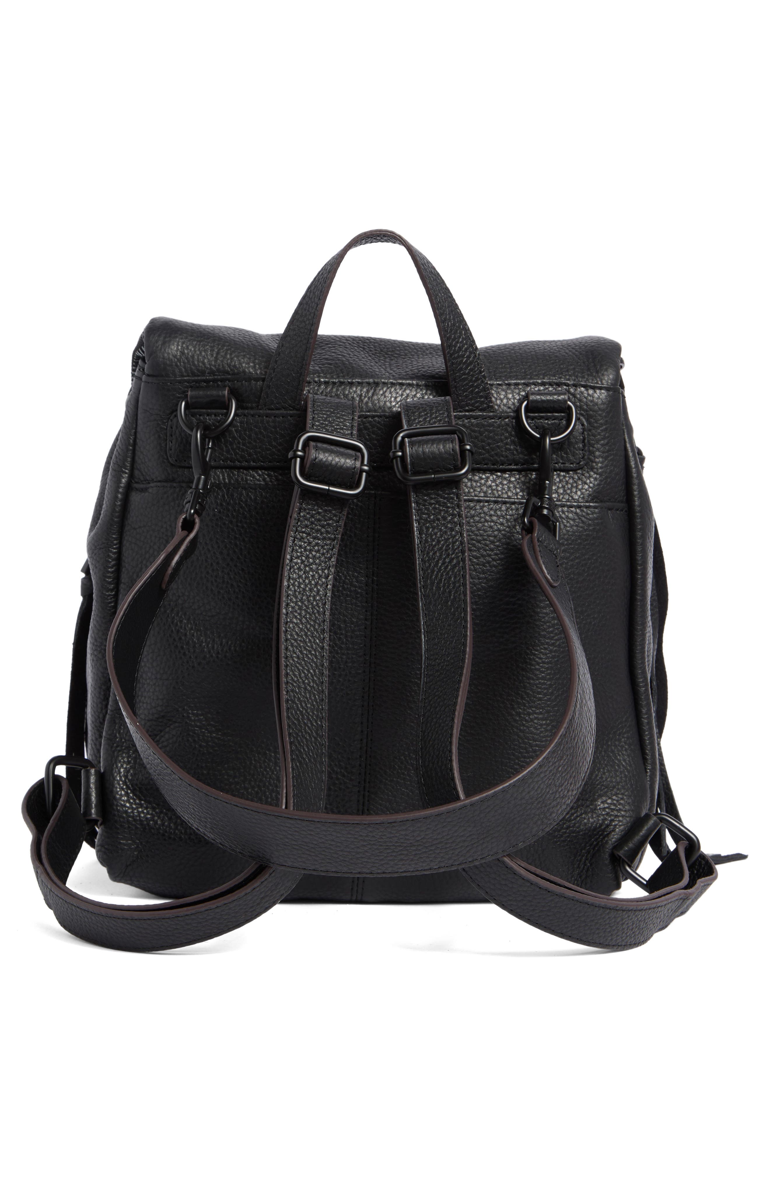 AIMEE Horizon Convertible Leather Backpack, Alternate, color, Black