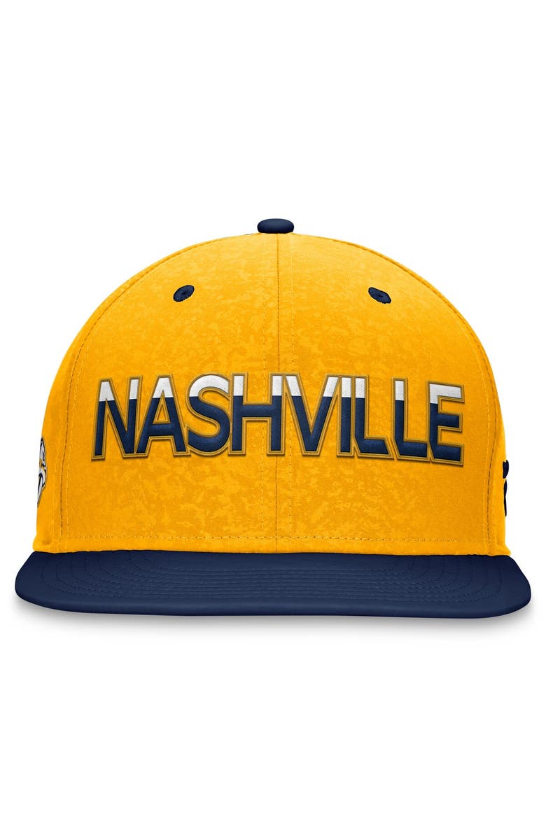 FANATICS Men's Fanatics Branded Navy/Gold Nashville Predators Authentic Pro Rink Two-Tone Snapback Hat, Alternate, color, Navy