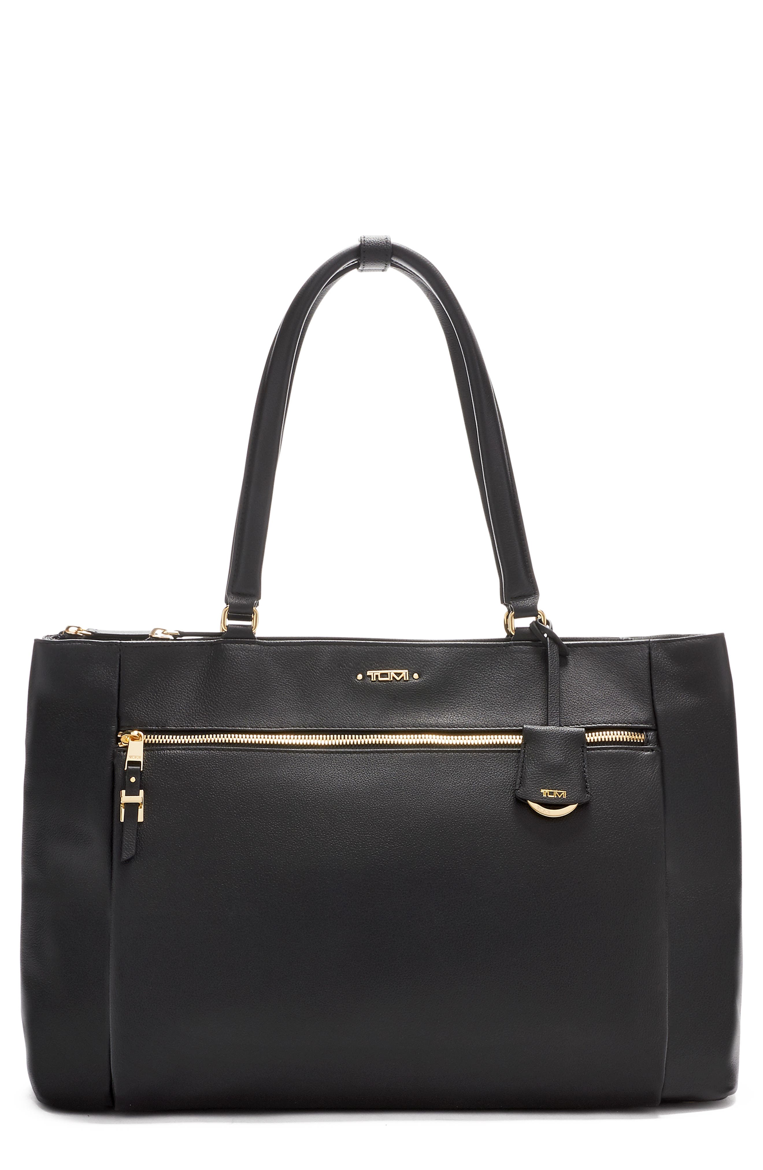 TUMI Voyageur Sheryl Leather Business Tote, Main, color, 