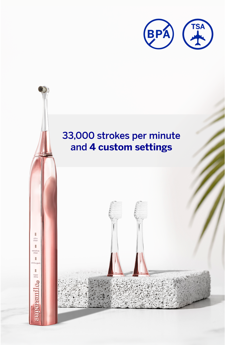 Supersmile Zina45 Sonic Pulse Toothbrush, Alternate, color, Chrome Rose