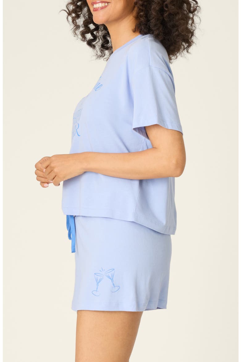 Softee Short Pajamas, Alternate, color, CORNFLOWER