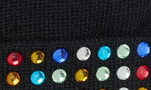 Kurt Geiger London Logo Patch Crystal Cuff Beanie In Multi
