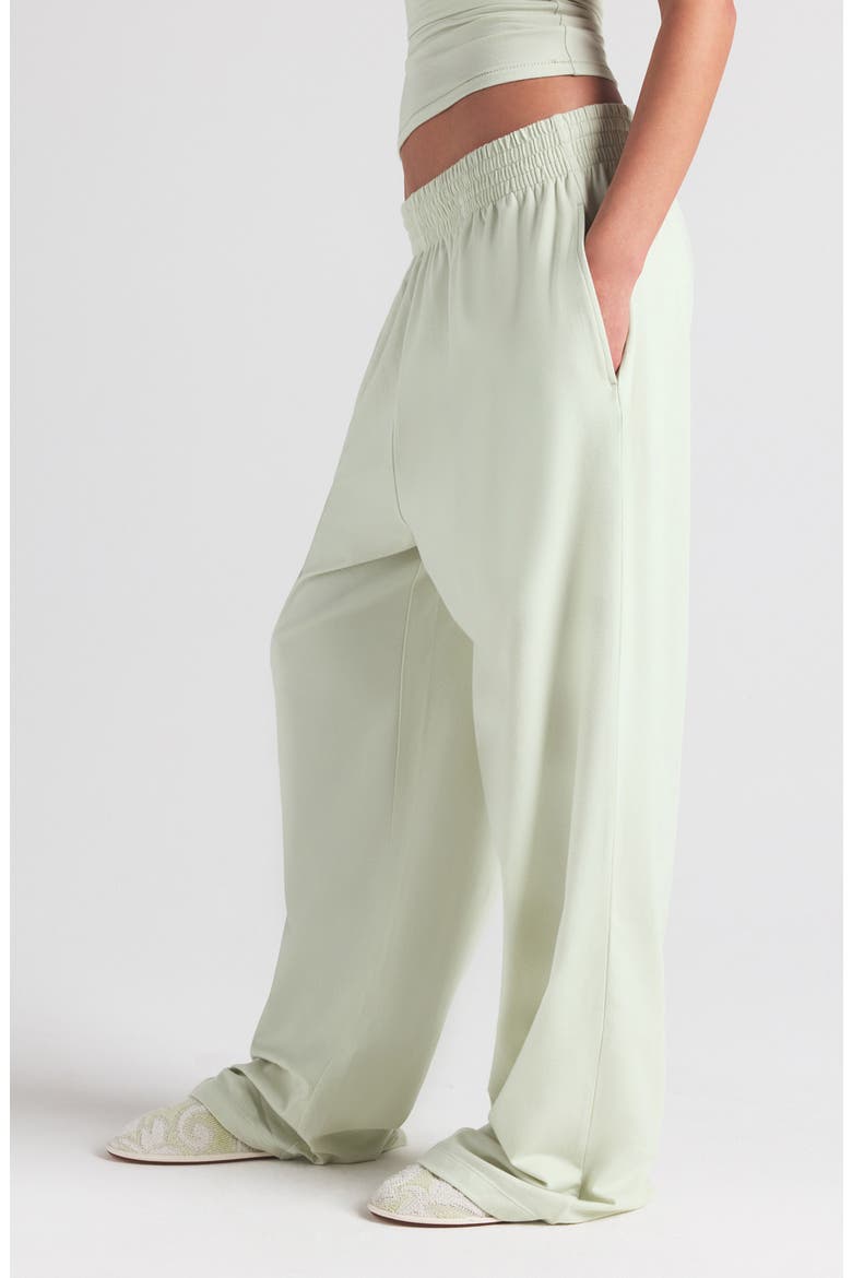 Cotton Blend Jersey Wide Leg Pants, Alternate, color, SPEARMINT