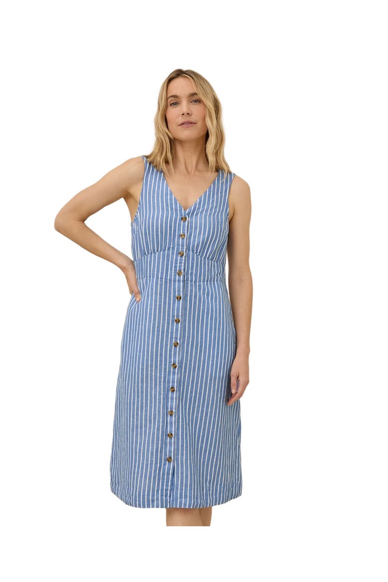 Canopy Linen Blend Button-Front Dress Made with Organic Cotton, Alternate, color, Bondi Stripe