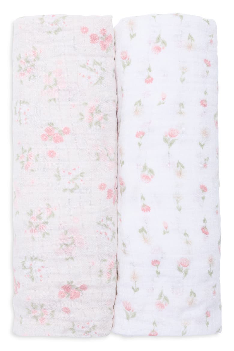 2-Pack Assorted Muslin Blankets, Main, color, WHITE MULTI