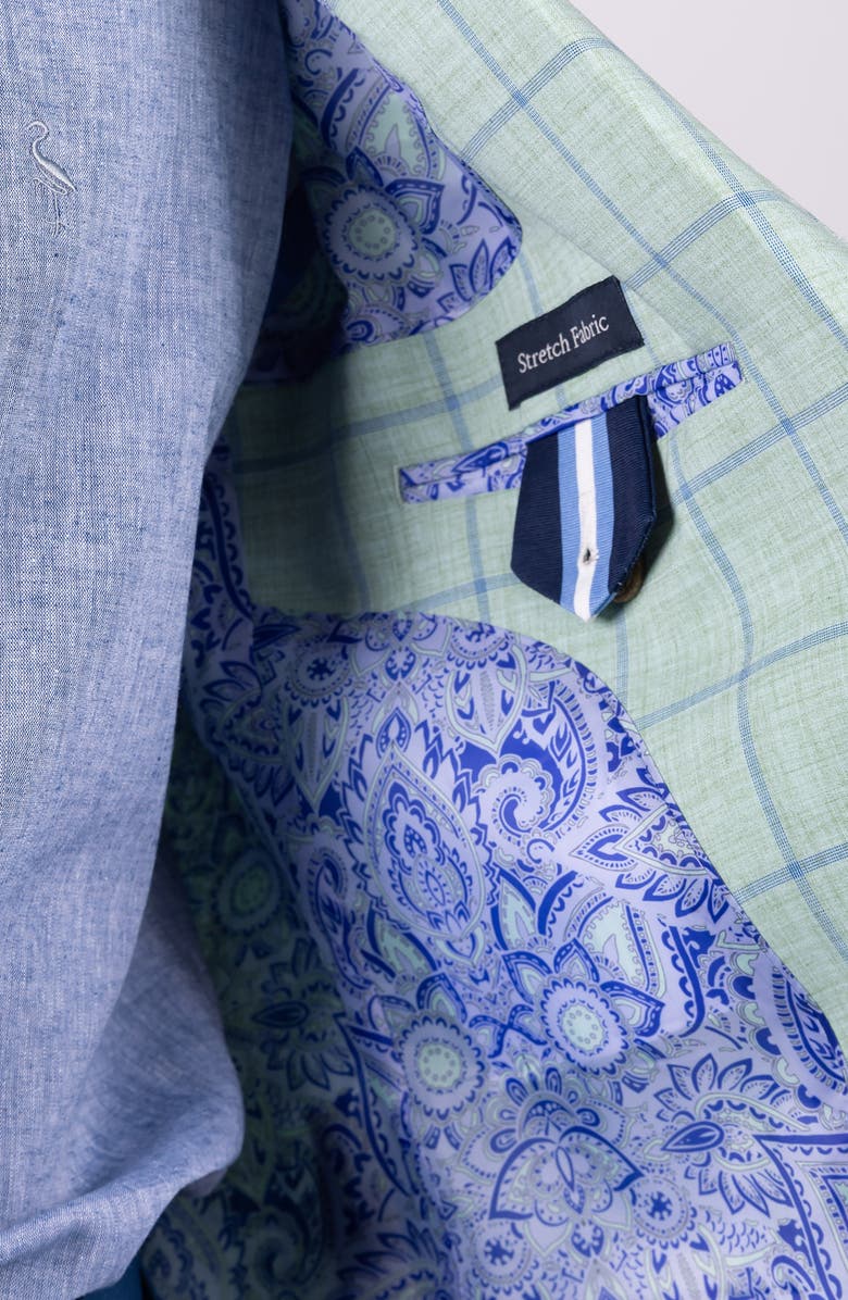 TailorByrd Mélange Yarn Dyed Windowpane Sport Coat, Alternate, color, Sage