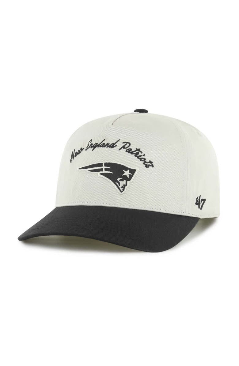'47 Men's '47 Cream/Black New England Patriots Safe Bet Stable Hitch Adjustable Hat, Main, color, 
