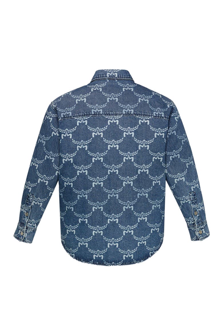 Lauretos Monogram Denim Shirt, Alternate, color, Indigo