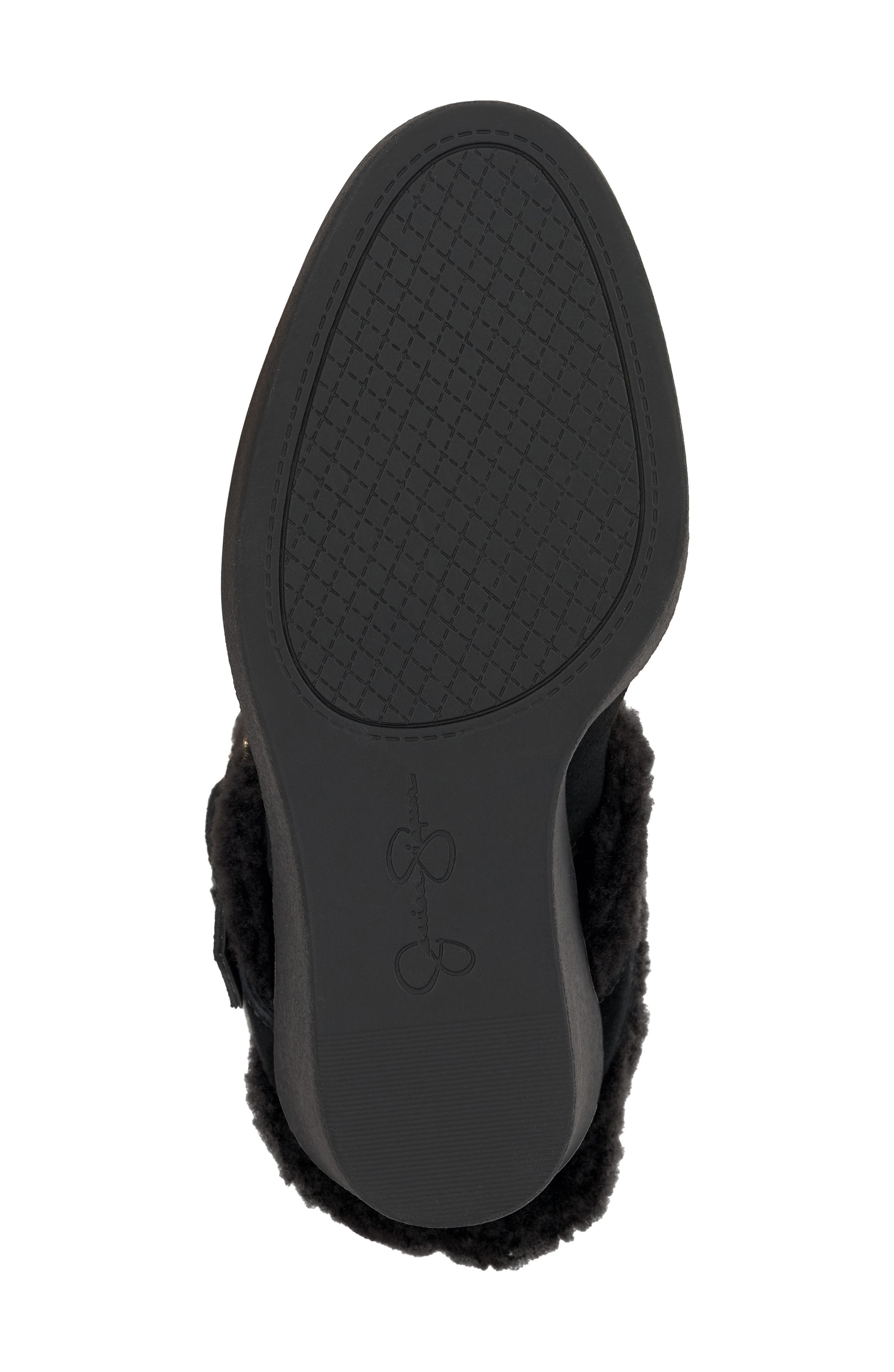 Jessica Simpson Meztyn Faux Shearling Wedge Boot, Alternate, color, Black Cowsue