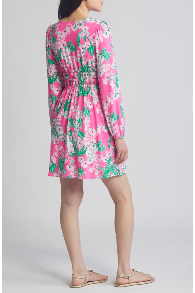 Calla Long Sleeve Shirred Waist Dress, Alternate, color, ROXIE PINK WORTH A LOOK