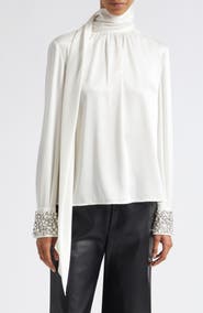 Toccin Veronica Long Sleeve Top with Embellished Cuffs