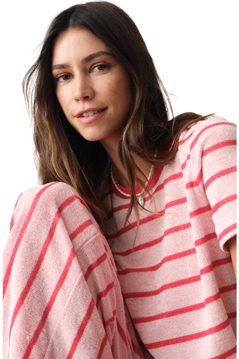 Beach Terry Cloth Sweatshirt, Alternate, color, RED AND WHITE STRIPE