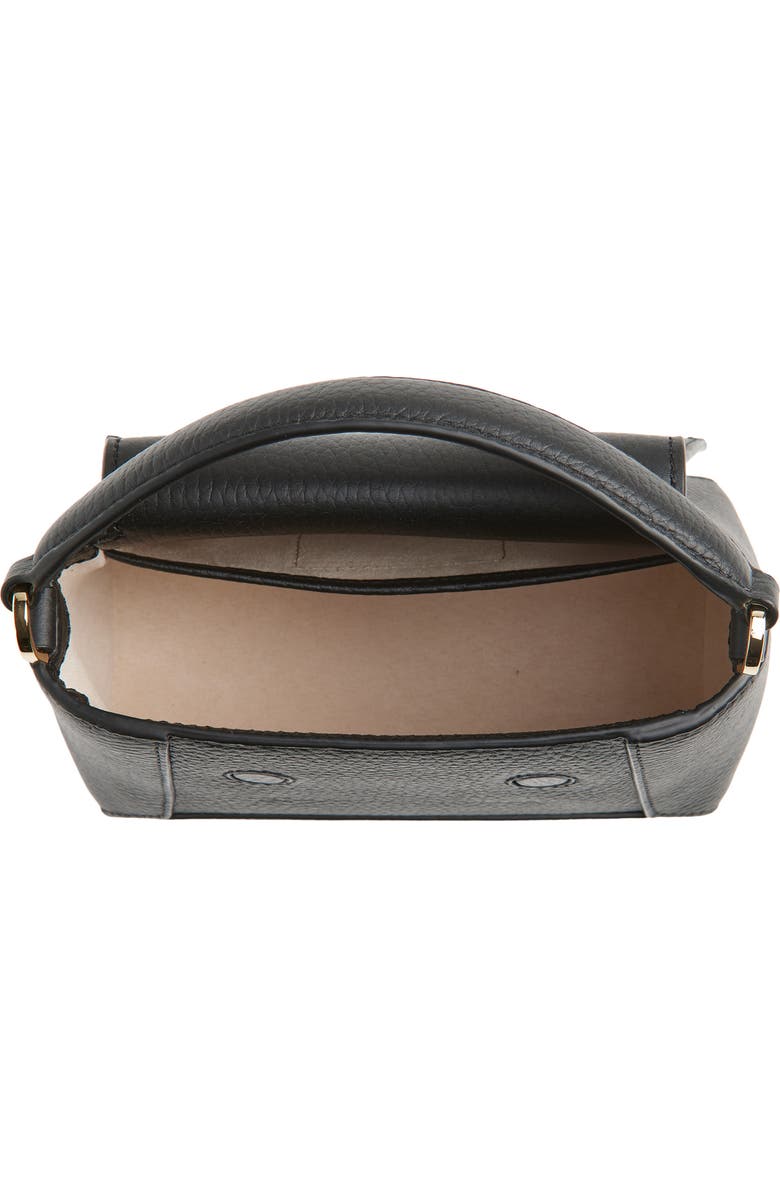 Strathberry Nano Mosaic Grained Leather Top Handle Bag, Alternate, color, Black