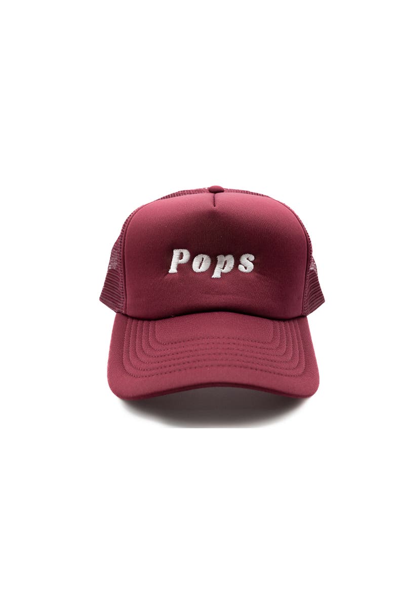 Pops Foam Trucker Hat, Main, color, Burgundy