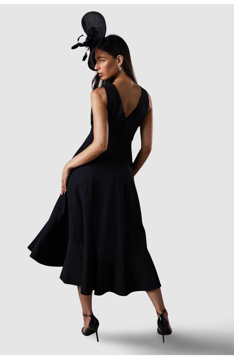 Coast Crepe Low Back Ruffle Dress, Alternate, color, Black