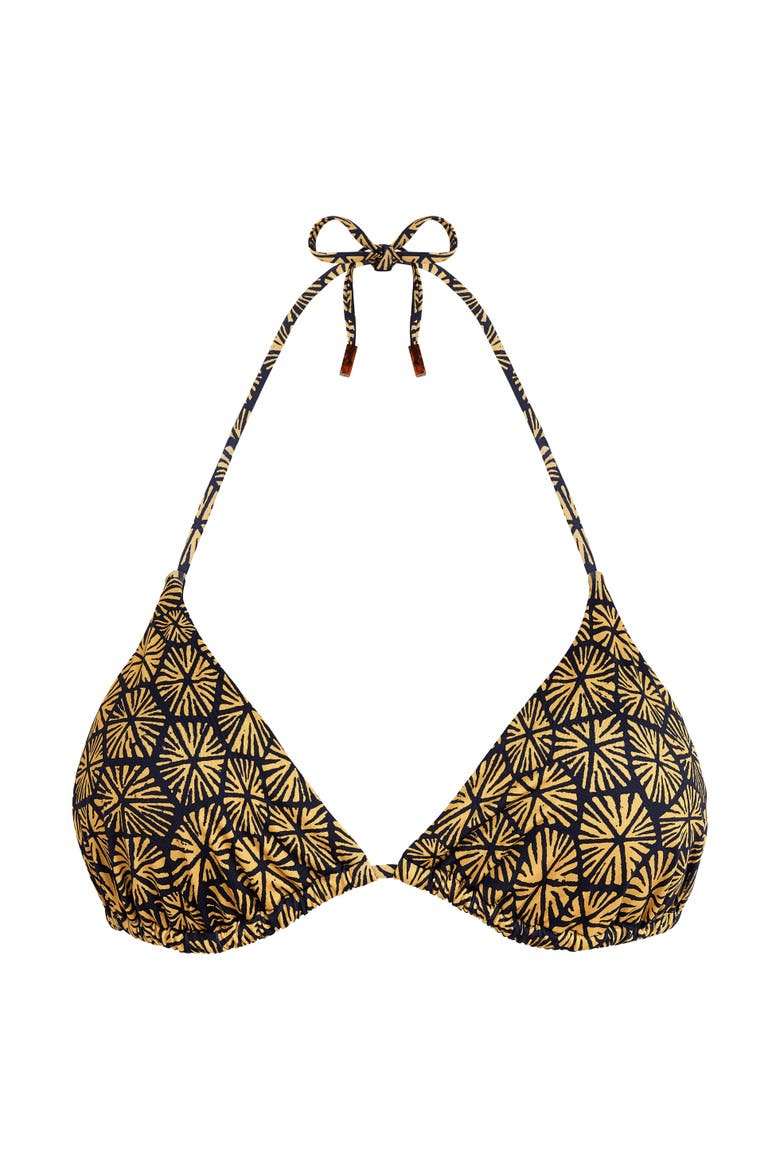 Women's Carapaces Jersey Triangle Bikini Top, Alternate, color, BLEU MARINE