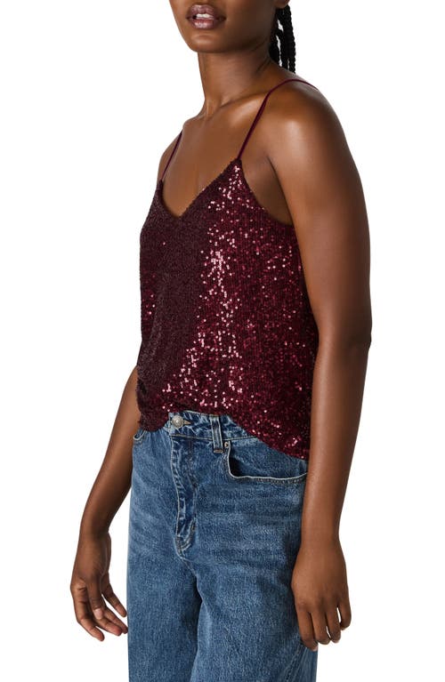 Steve Madden Stretch Sequin Camisole In Burgundy