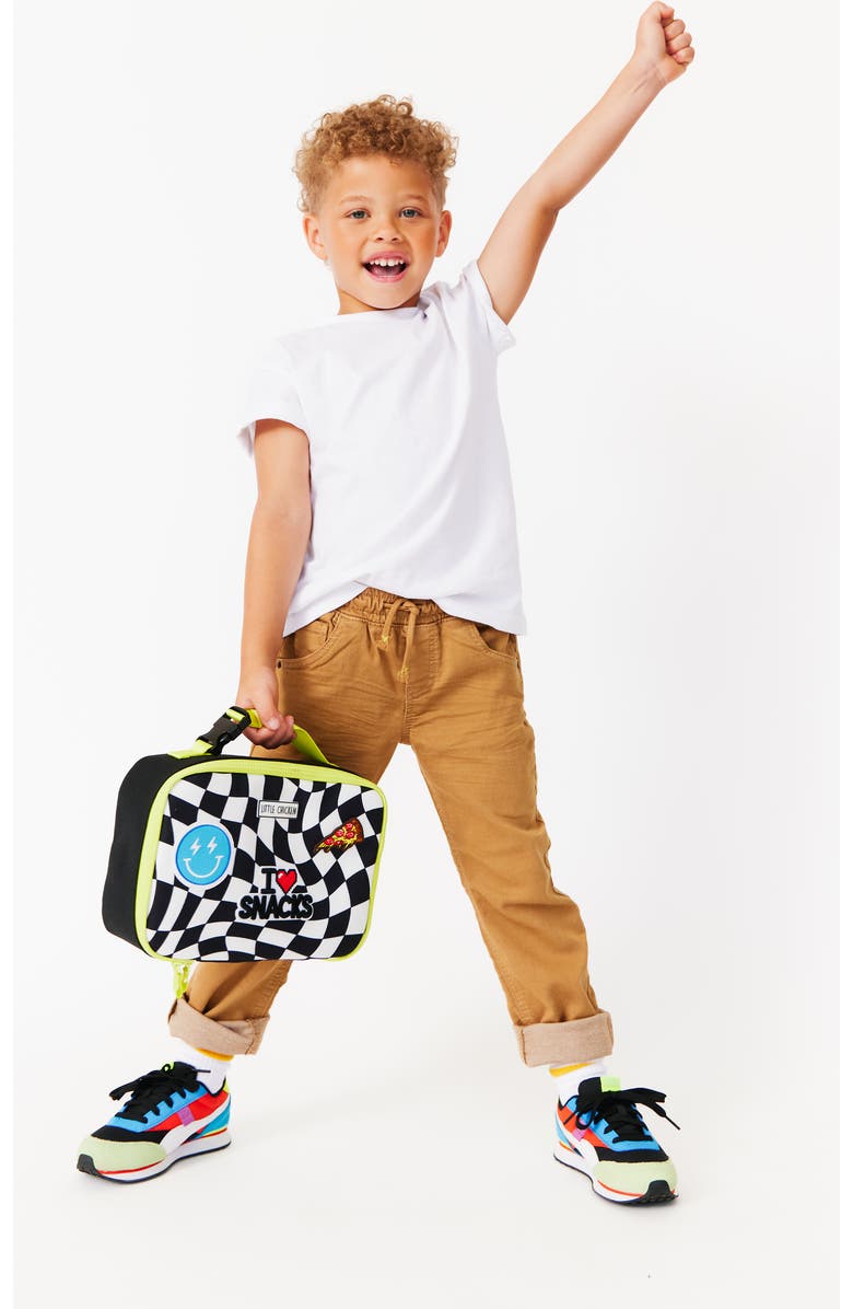 Little Chicken Kids' Patched Lunchbox, Alternate, color, Black Checker