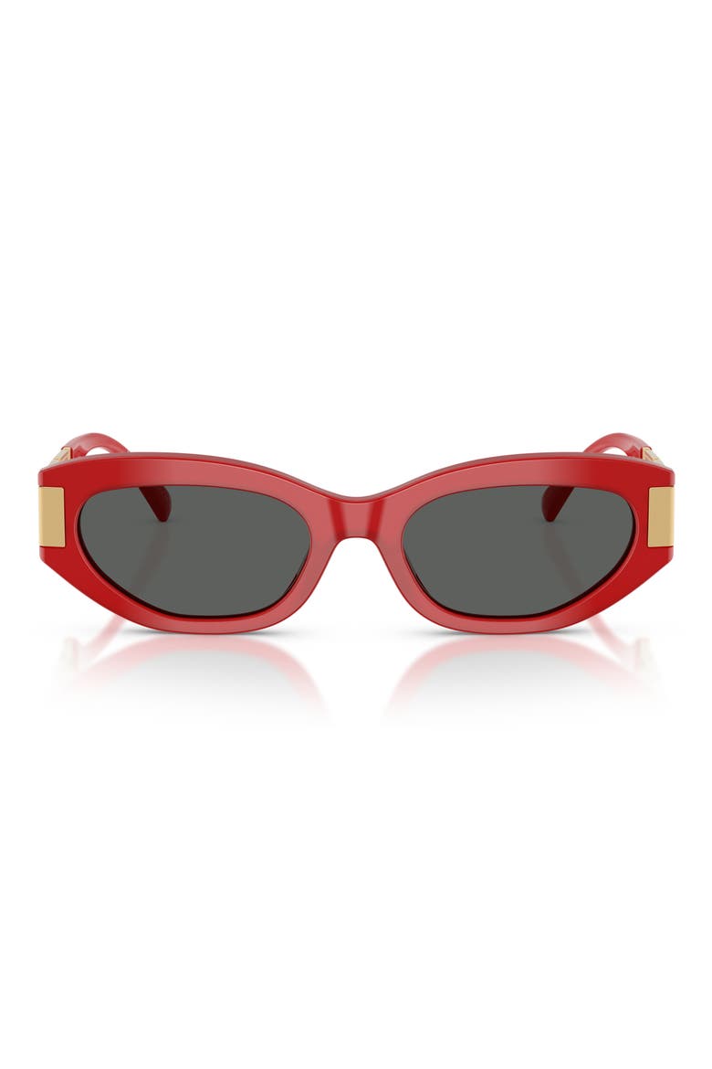 54mm Cat Eye Sunglasses, Main, color, FULL RED / DARK GREY