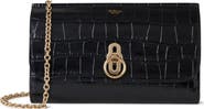 Mulberry Small Amberley Croc Embossed Leather Clutch