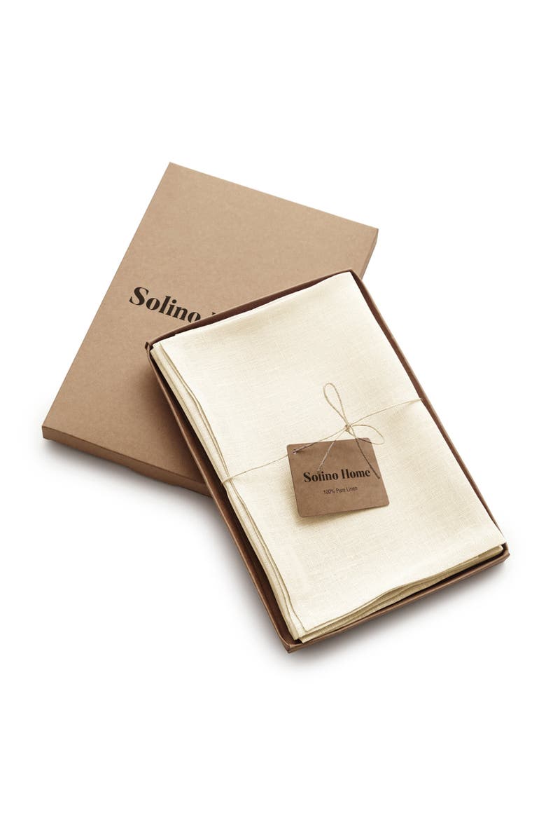 Linen Dinner Napkins Set of 4, 20 x 20" - Fete, Alternate, color, Ivory