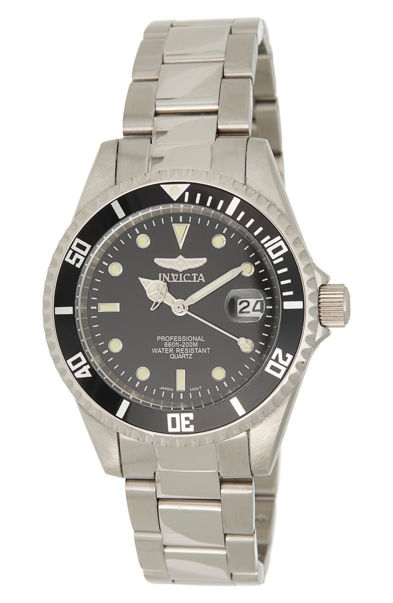 INVICTA Pro Diver Quartz Bracelet Watch, 37.5mm x 11mm, Main, color, 