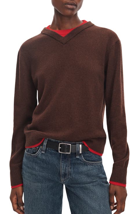 Nyla Cashmere Vee Crew Sweater