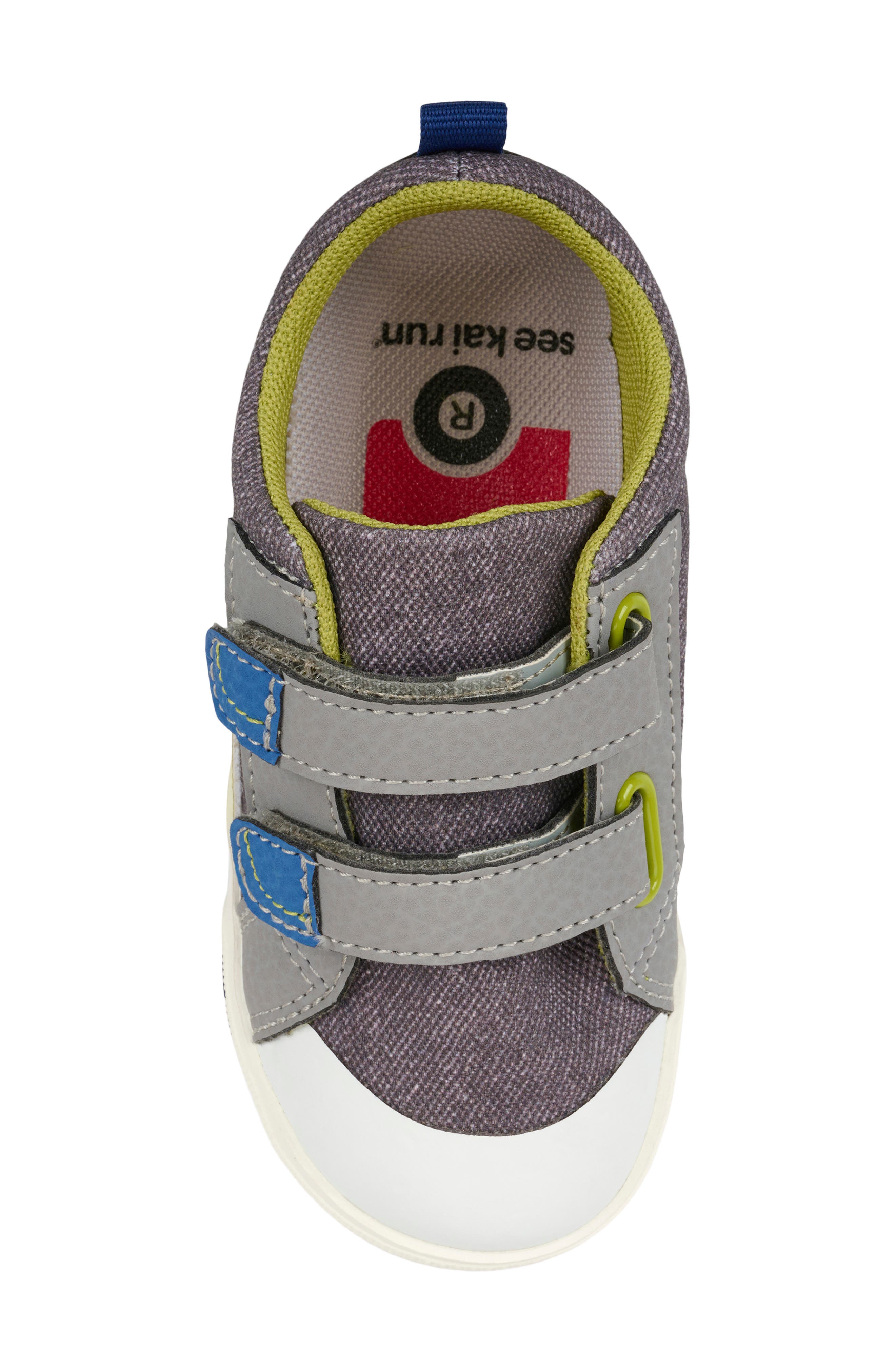 See Kai Run Kids' Riley Sneaker, Alternate, color, Gray Denim/ Lime