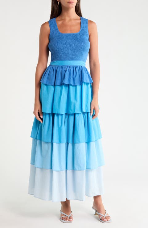 Zoria Smocked Tiered Maxi Dress