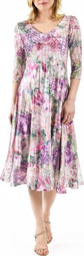 Komarov Rose Lace Sleeve CharmueseDress