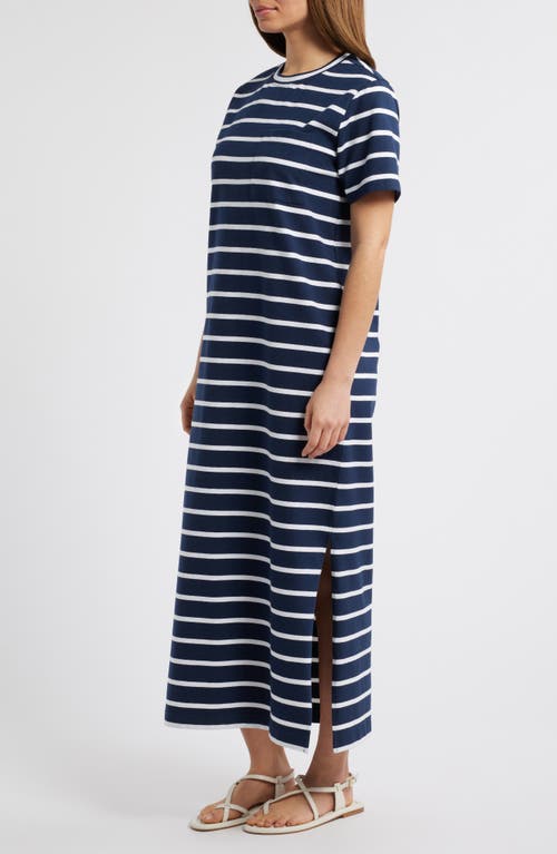 Caslonr Caslon(r) Patch Pocket Stripe Maxi T-shirt Dress In Navy- White Tilly Stripe