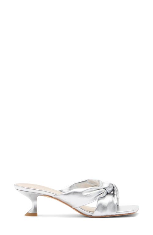 Stuart Weitzman Playa 50 Knot Kitten Heel Sandal In Metallic