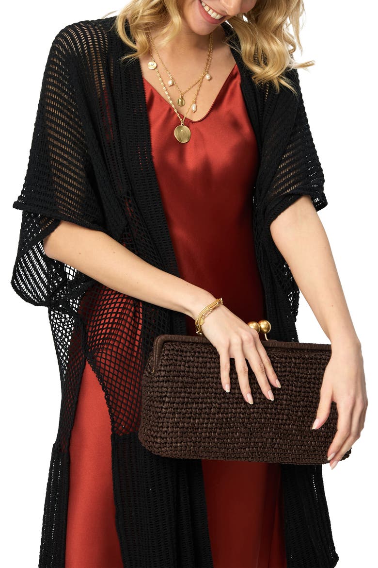 Open Knit Cover-Up, Alternate, color, BLACK