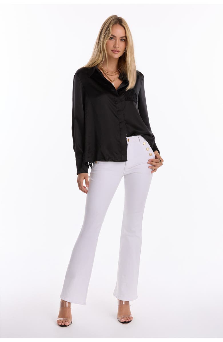 The Noli Shop Amelia Silky Lace Blouse, Alternate, color, Black