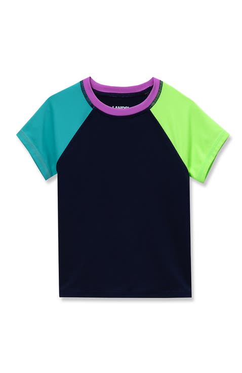 Girls Graphic Mock Neck UPF 50 Sun Protection Rash Guard