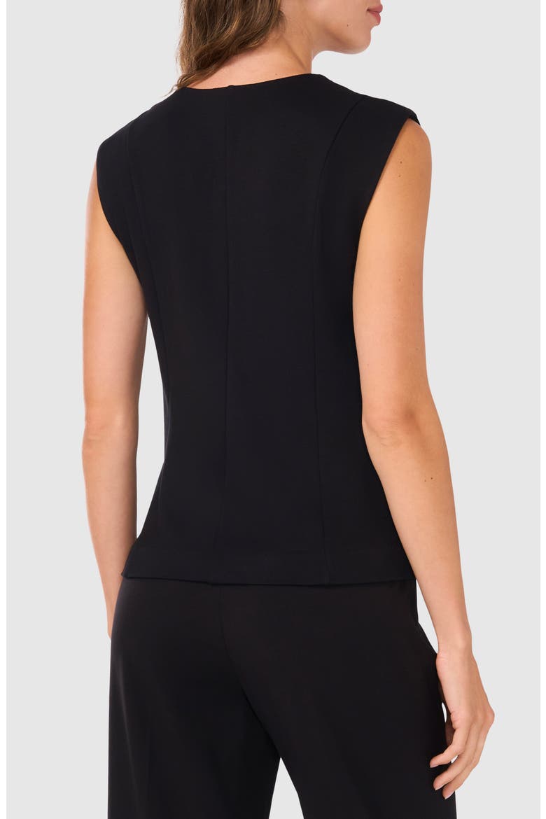 V-Neck Ponte Knit Top, Alternate, color, RICH BLACK 060