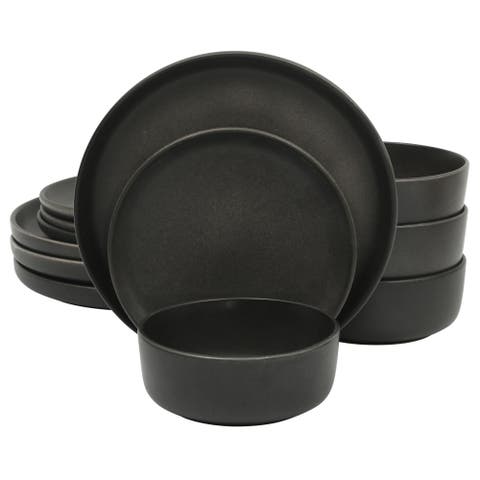 Pasco 12-Piece Reactive Glaze Stoneware Dinnerware Set