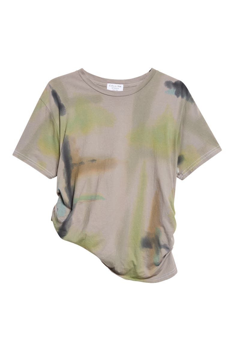 Sorrel Ruched T-Shirt, Main, color, PAINTED FOG