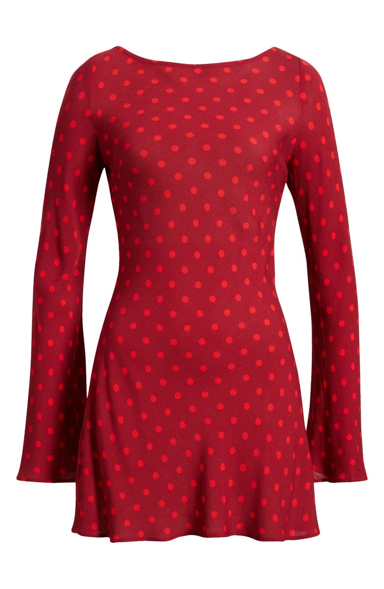 Princess Polly Good Graces Long Sleeve Minidress, Alternate, color, Red