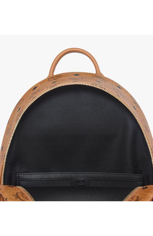 Mcm Visetos Logo-print Stark Studded Backpack In Brown