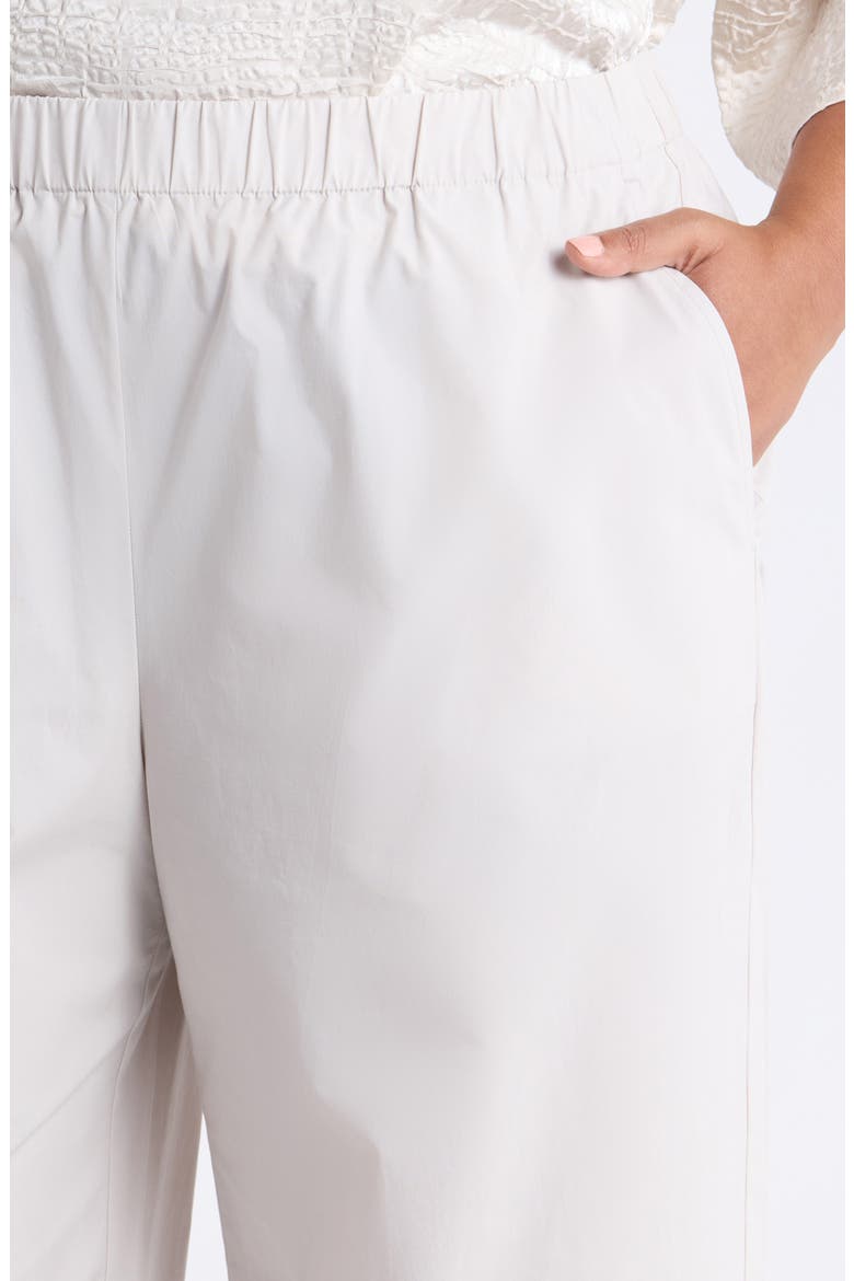 Stretch Cotton Poplin Wide Leg Ankle Pants, Alternate, color, CHALK