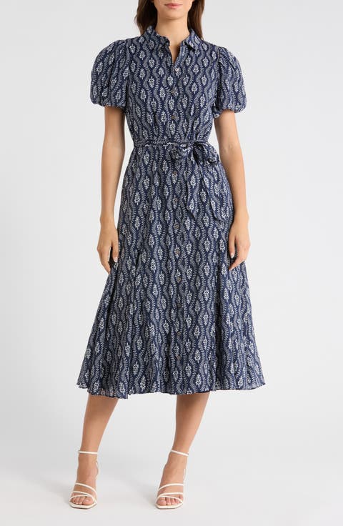 Floral Short Sleeve Midi Shirtdress