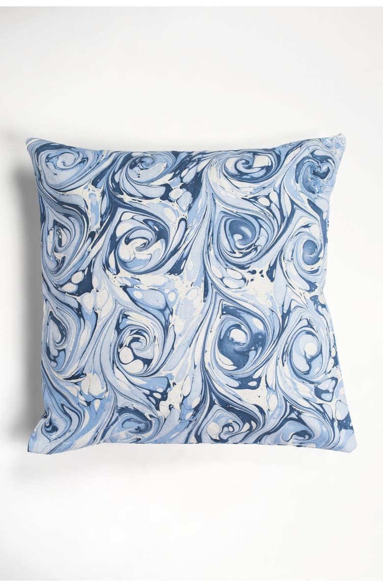 Inner Child Ocean Wave Hand-Marbled Square Pillow - Cover Only, Alternate, color, Ocean
