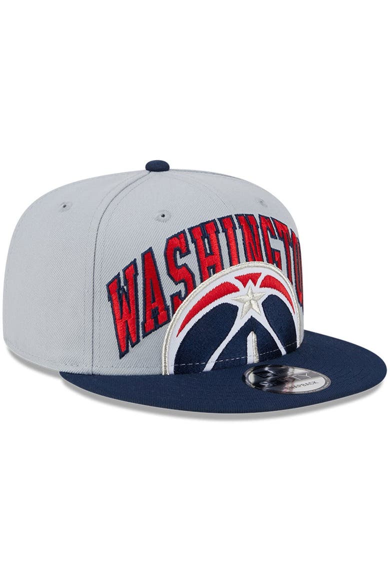Men's New Era Gray/Navy Washington Wizards Tip-Off Two-Tone 9FIFTY Snapback Hat, Alternate, color, Gray