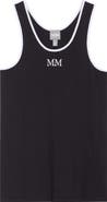 MM by Max Mara Sax Embroidered Logo Cotton Blend Tank