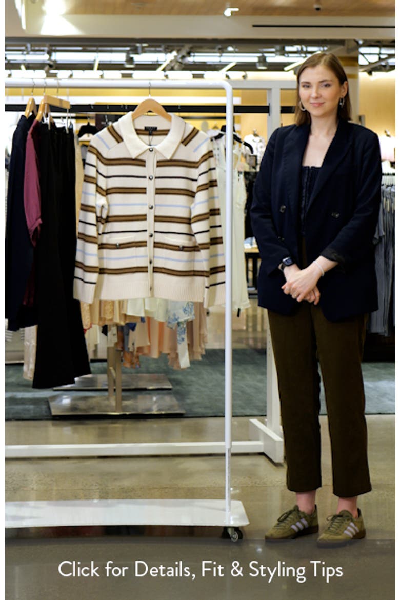 Peggy Stripe Collared Oversize Wool Cardigan video